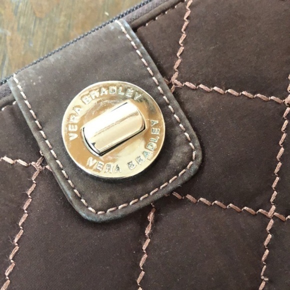 Vera Bradley brown quilted zippered wallet clutch - Picture 6 of 7